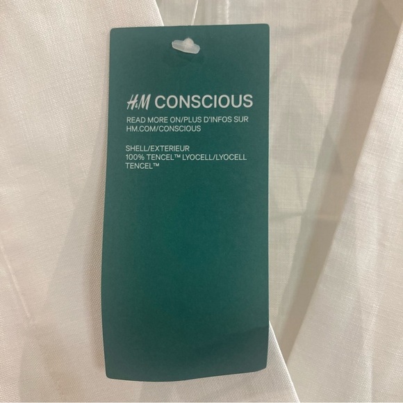 H&M Sz M 100% Lyocell V-Neck Front Pleat Short Sleeve Beach Cover Up Kaftan NEW - Picture 7 of 16